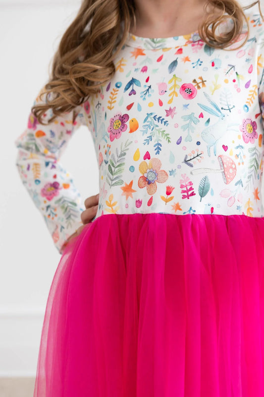 Woodland long sleeve tutu dress