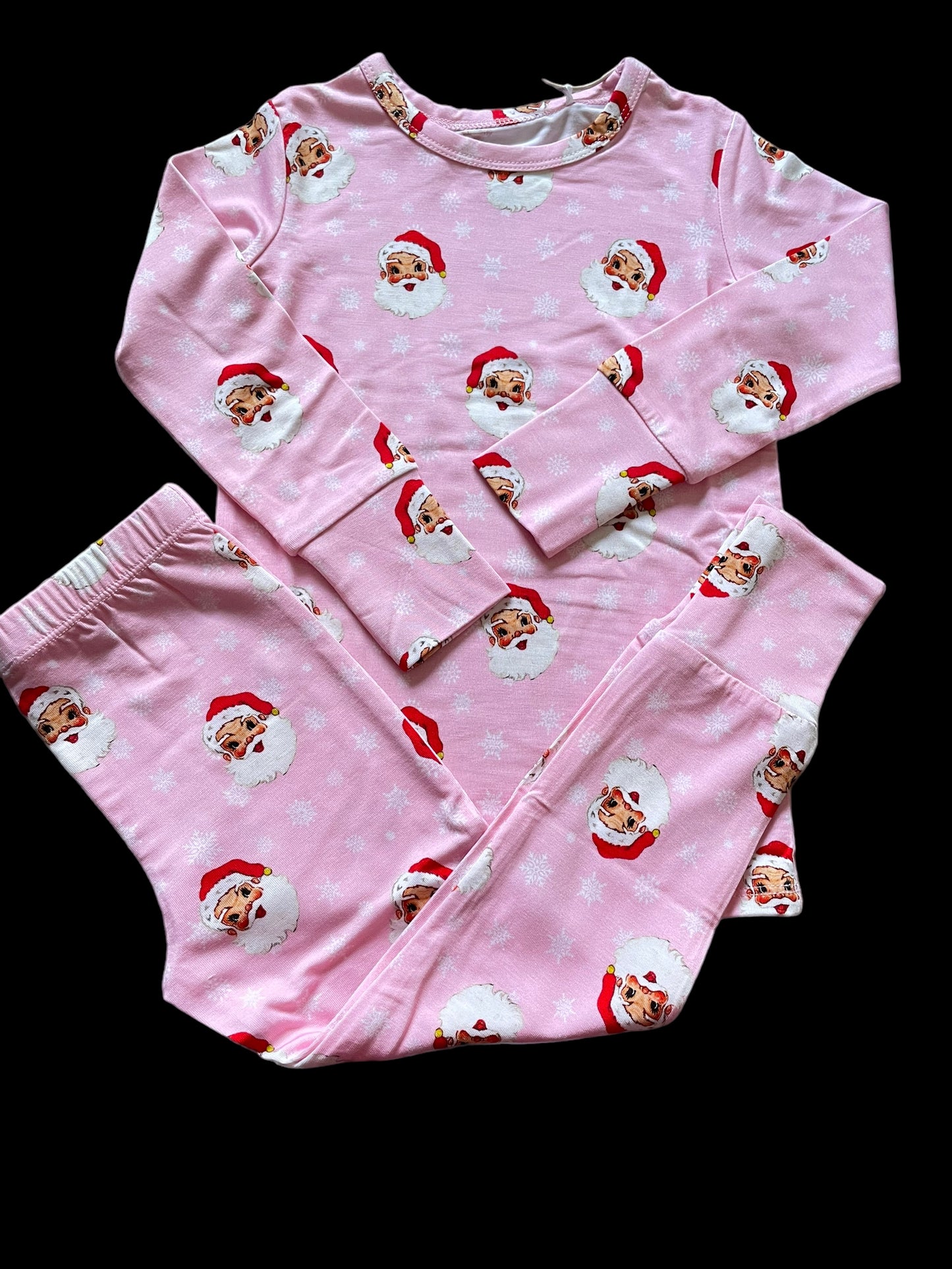 Pink Vintage Santa 2pc set