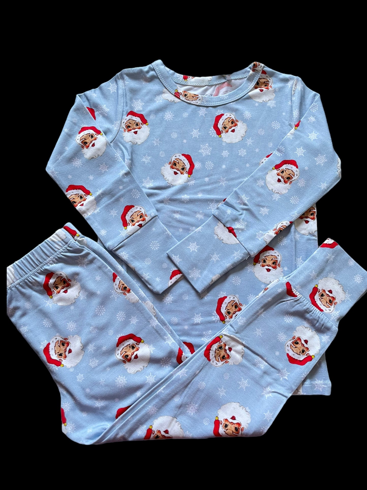 Blue Vintage Santa 2pc